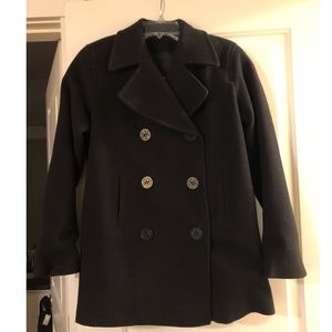 Classy black pea coat jacket